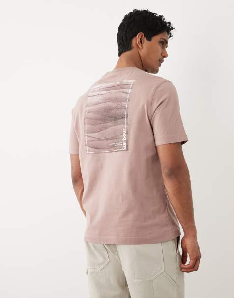 Barbour Kaber short sleeve back graphic relaxed t-shirt in blush pink - view 1