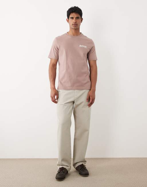 Barbour Kaber short sleeve back graphic relaxed t-shirt in blush pink, 2 of 5