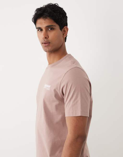 Barbour Kaber short sleeve back graphic relaxed t-shirt in blush pink, 4 of 5