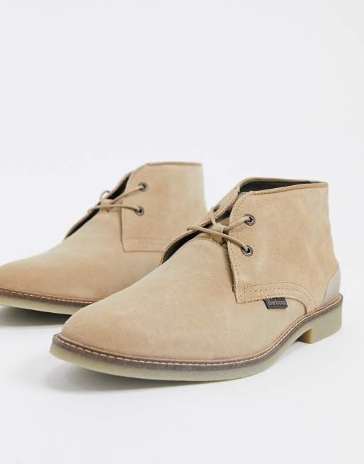 Barbour Kalahari suede boots in stone | ASOS