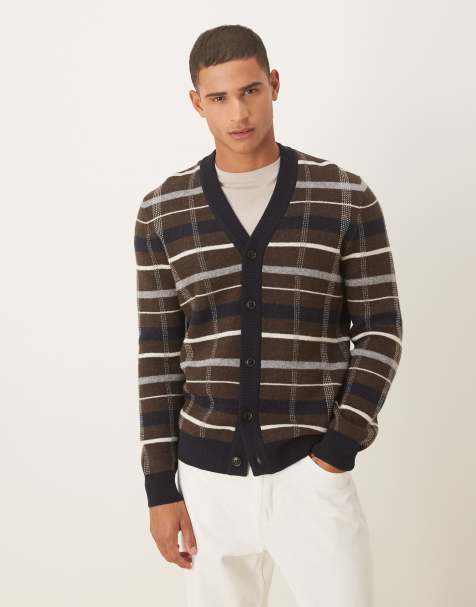 Barbour Kane knitted cardigan in dark oak - BROWN - view 1