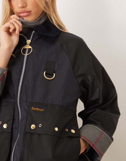 Barbour kearton wax jacket in navy | ASOS