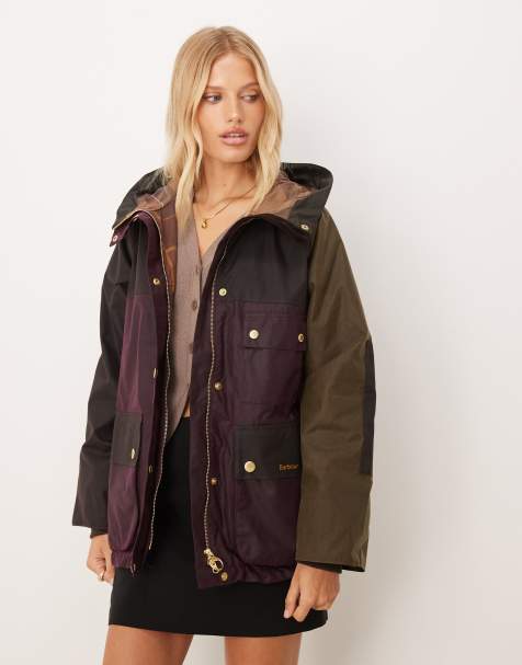 Barbour Keeley wax jacket in merlot/rustic/beech/muted tartan - view 1
