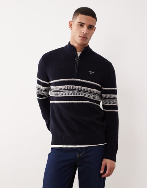 Barbour kepwick half zip jumper in navy - view 1