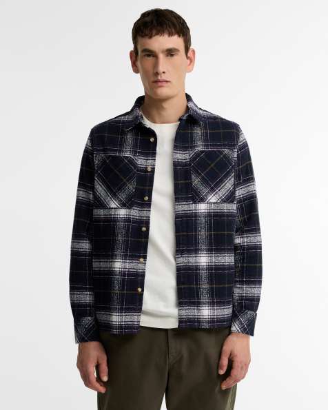 Barbour Kidson relaxed tartan check overshirt in dark navy - view 1