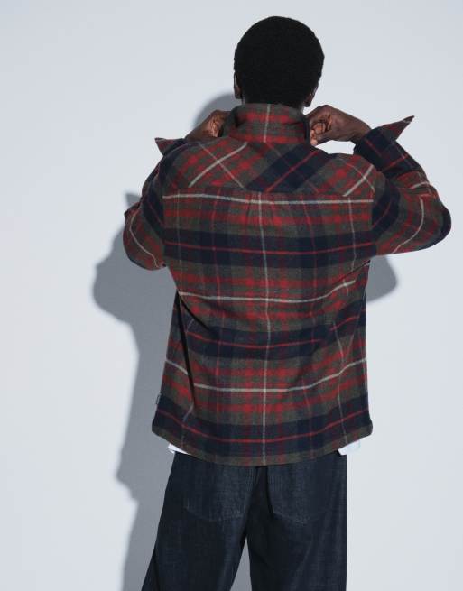 Barbour Kidson relaxed tartan check overshirt in dark navy, 5 of 5