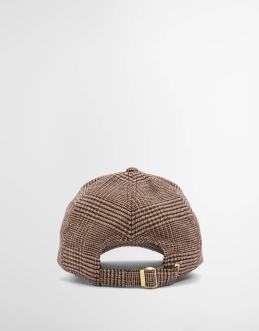 Barbour Kirklees tweed check logo cap in brown, 2 of 5