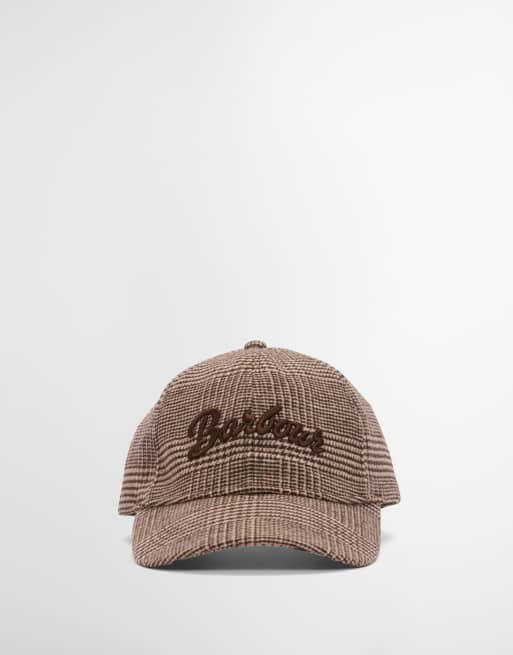Barbour Kirklees tweed check logo cap in brown, 3 of 5