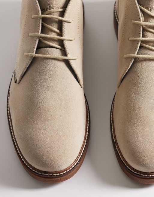 Barbour kirkstone suede desert boot in beige, 3 of 4