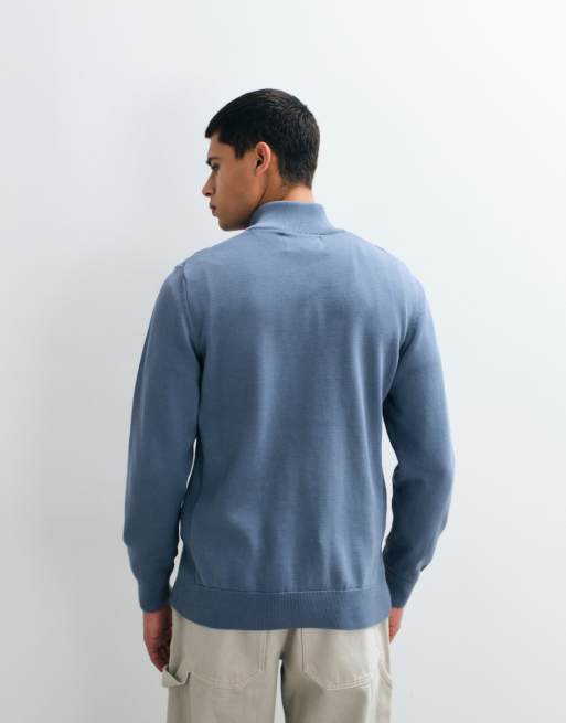 Barbour knitted half zip jumper in light blue, 3 of 5