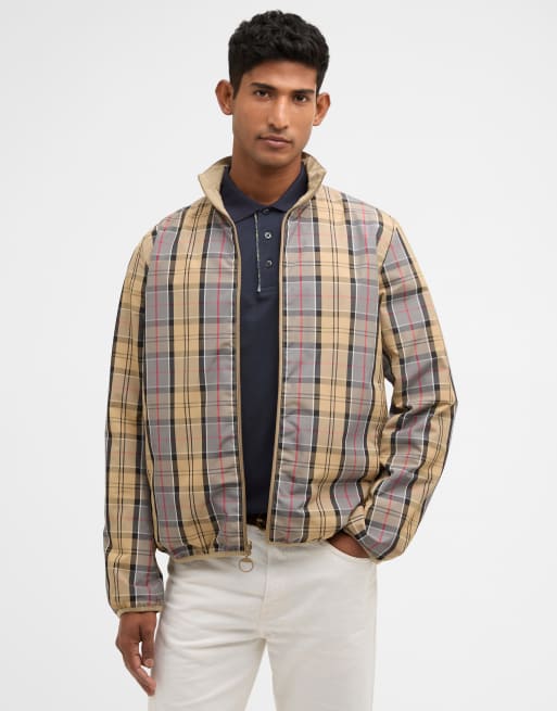 Barbour Korbel reversible tartan showerproof jacket in washed