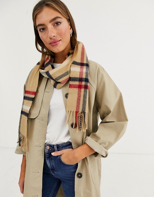 Barbour lambswool check scarf