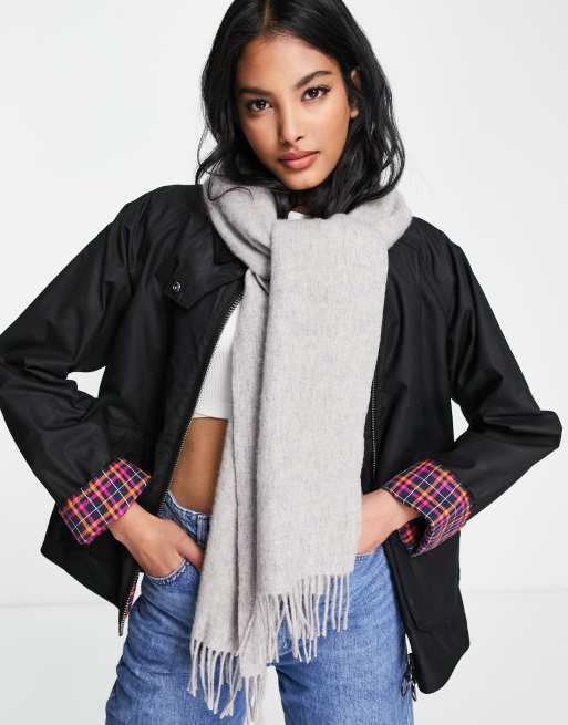 Barbour lambswool scarf in grey | ASOS