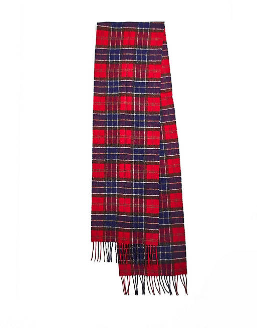 Barbour lambswool scarf in red tartan