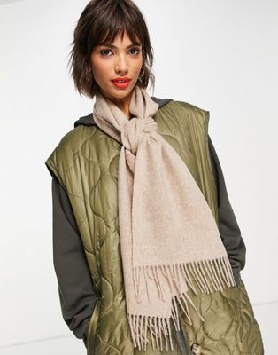 Barbour lambswool woven scarf in oateal