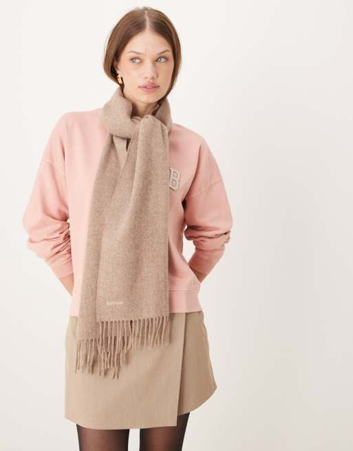 Barbour Lambswool woven scarf in oatmeal - BEIGE