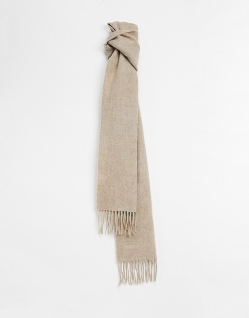 Barbour lambswool woven scarf in oatmeal