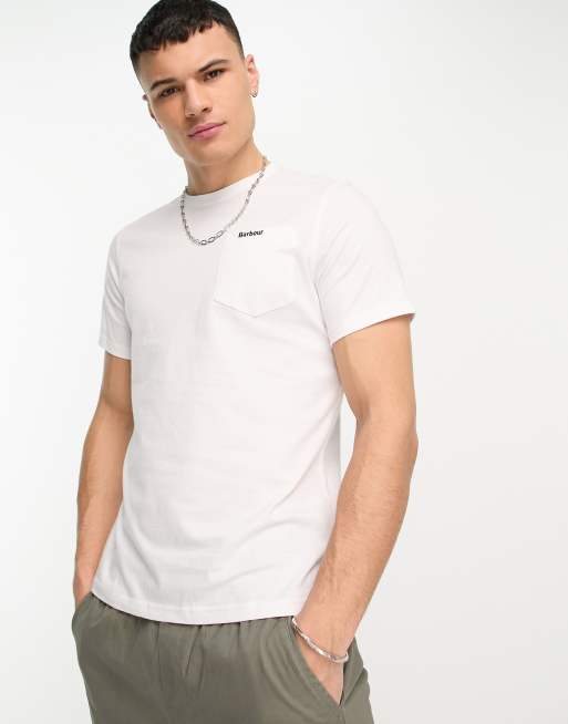 Barbour t shirt sales white