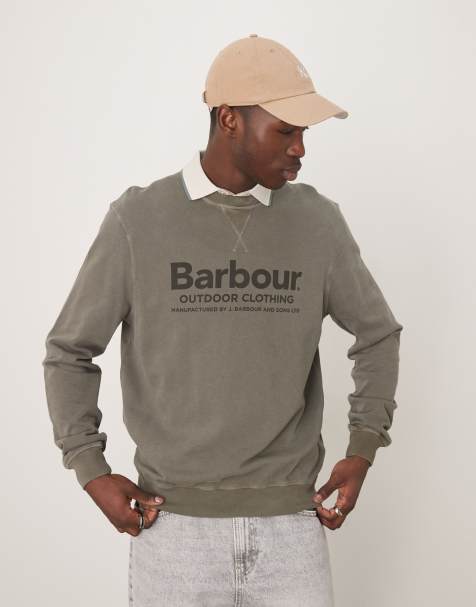 Barbour Larkhill crew neck sweatshirt in light sage - view 1