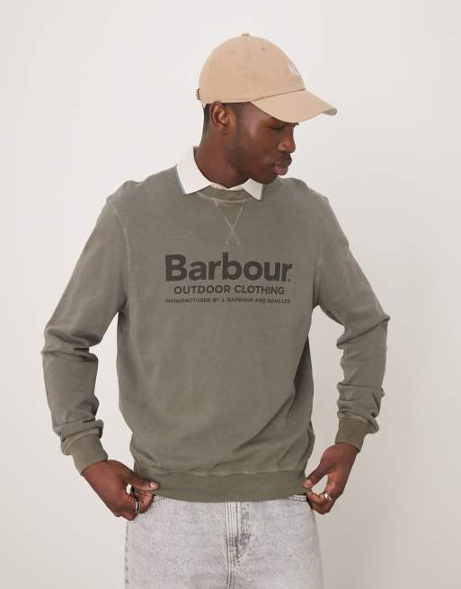 Barbour Larkhill crew neck sweatshirt in light sage