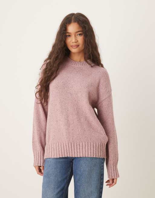Barbour Lavensdale crew knitted jumper in pink blush - PINK