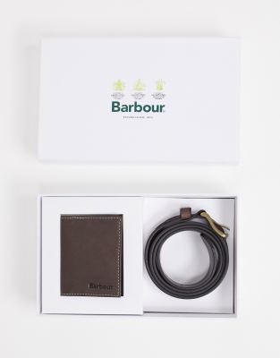 barbour belt and wallet set