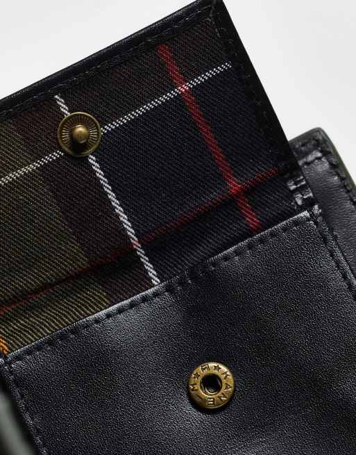 Barbour leather sale coin wallet