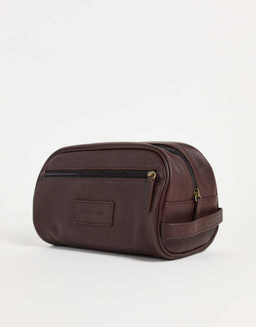 Barbour best sale leather washbag