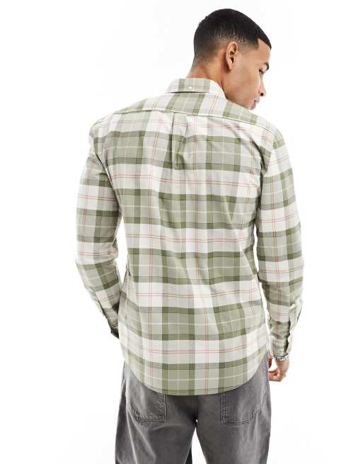 Barbour – Lewis – Oliwkowa dopasowana koszula w kratkę, 2 z 4
