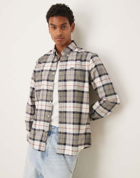 Barbour Lewis tailored shirt in bleached pine tartan - view 1