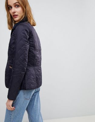 barbour quilted jacket with cord collar
