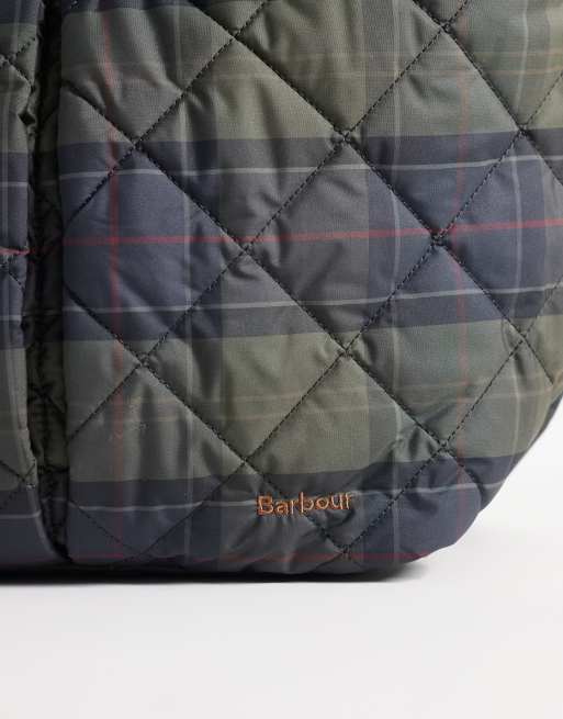 Barbour Liddesdale tartan check tote bag in navy/green, 3 of 5