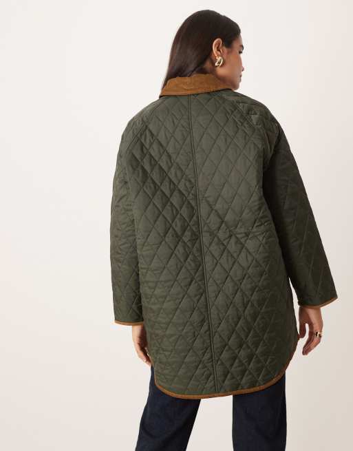 Barbour Liddlesdale oversized quilted jacket in sage/ancient | ASOS