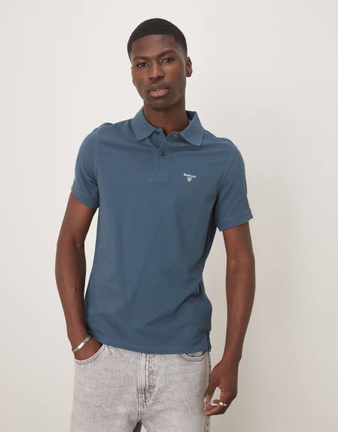 Barbour lightweight sports polo in dusk blue - view 1