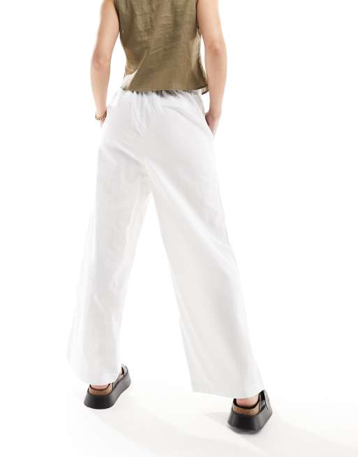 Barbour linen trousers in white