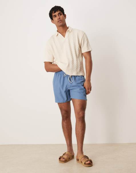 Barbour logo swim shorts in force blue - view 1