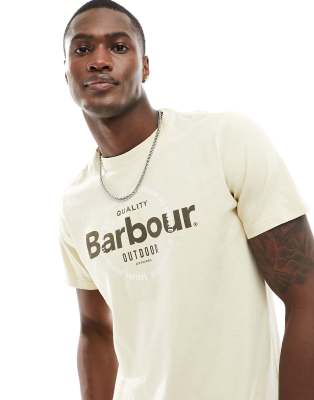 Barbour logo t-shirt in cream