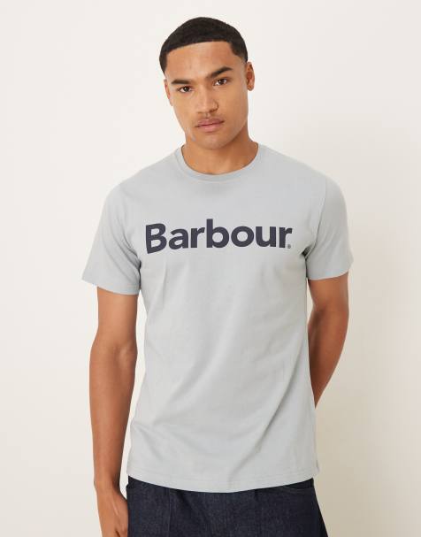 Barbour logo t-shirt in mineral blue - view 1