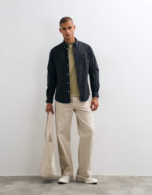Barbour Lomond long sleeve tailored tartan check shirt in navy/green, 2 of 5