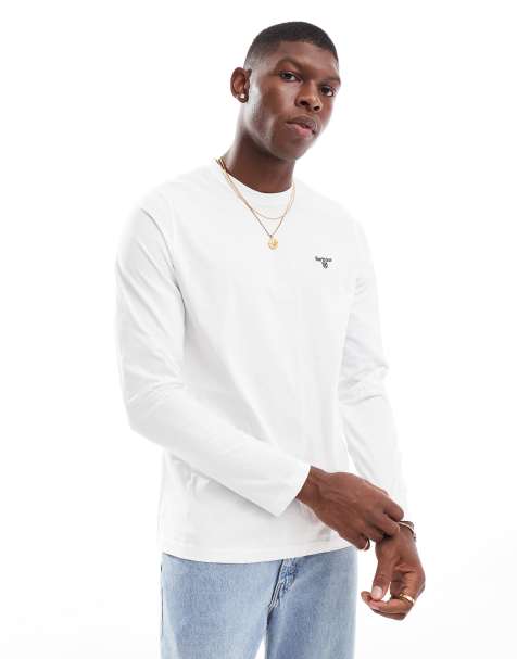 Barbour long sleeve sports t-shirt in white - view 1