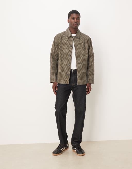 Barbour Lorden check short showerproof jacket in stone/navy check - STONE, 2 of 5