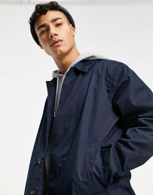 Barbour - Lorden - Veste longue imperméable avec intérieur à carreaux écossais - Bleu marine, 4 de 4