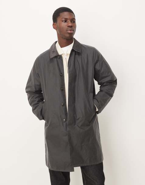Barbour Lorden wax mac in grey - GREY - view 1