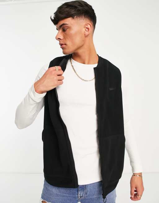 Barbour Lowland fleece vest in black