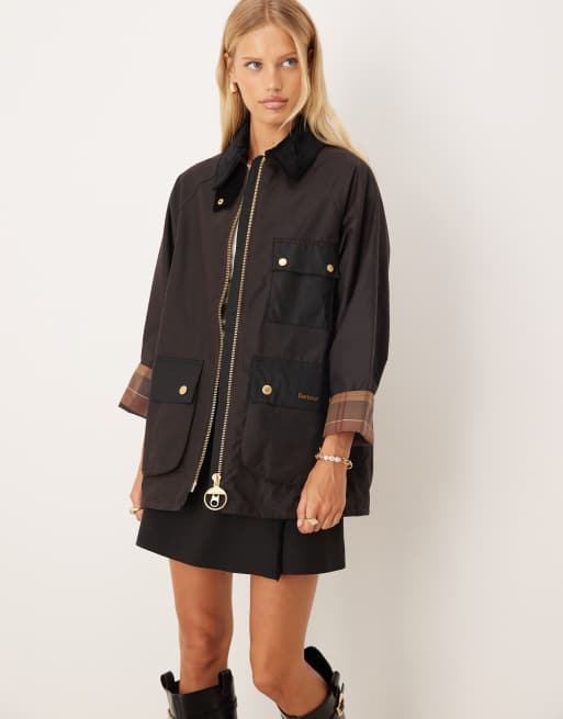 Barbour Luella wax jacket in rustic/muted tartan
