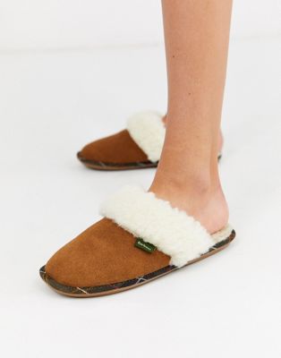 Barbour Lydia faux fur mule slippers | ASOS