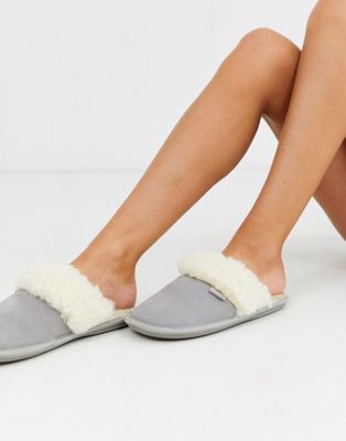 faux fur mule slippers