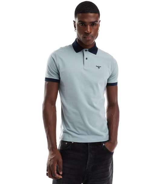 Barbour Lynmouth tipped tailored fit polo in grey - view 1