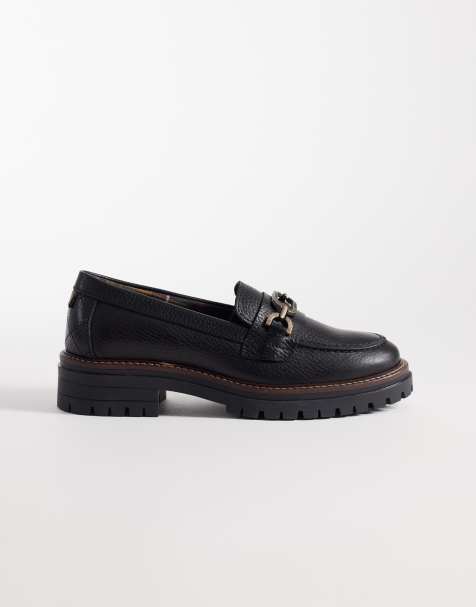 Barbour Maddie leather loafers in black - view 1