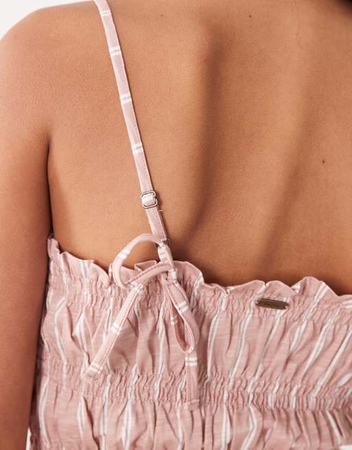 Barbour Madeline shirred cami top in pink stripe, 4 of 4